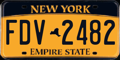 NY license plate FDV2482
