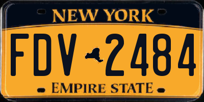 NY license plate FDV2484