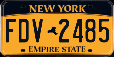 NY license plate FDV2485