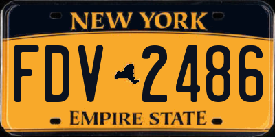 NY license plate FDV2486