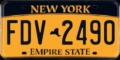 NY license plate FDV2490