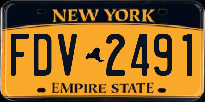 NY license plate FDV2491