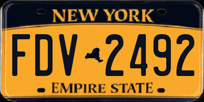 NY license plate FDV2492