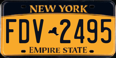 NY license plate FDV2495