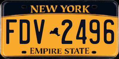 NY license plate FDV2496