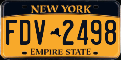 NY license plate FDV2498
