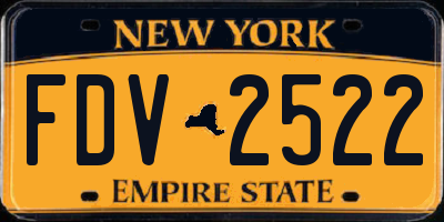 NY license plate FDV2522