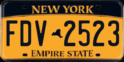 NY license plate FDV2523
