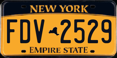 NY license plate FDV2529