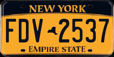 NY license plate FDV2537