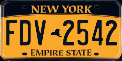 NY license plate FDV2542