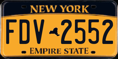 NY license plate FDV2552