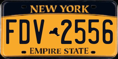 NY license plate FDV2556