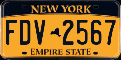 NY license plate FDV2567