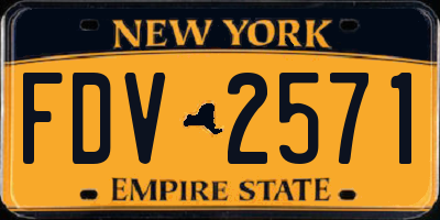 NY license plate FDV2571