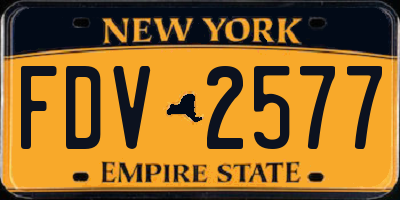 NY license plate FDV2577