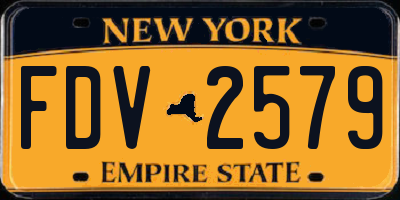 NY license plate FDV2579