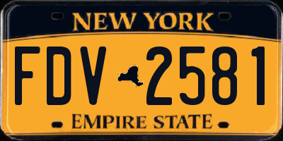 NY license plate FDV2581