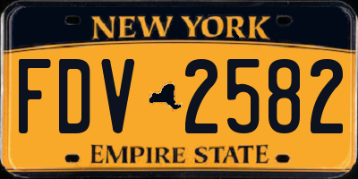 NY license plate FDV2582