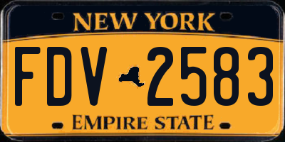 NY license plate FDV2583