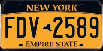 NY license plate FDV2589