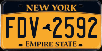 NY license plate FDV2592