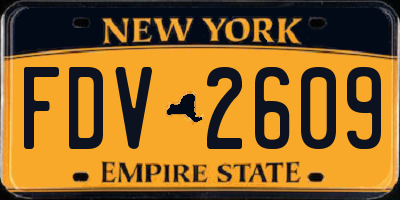 NY license plate FDV2609
