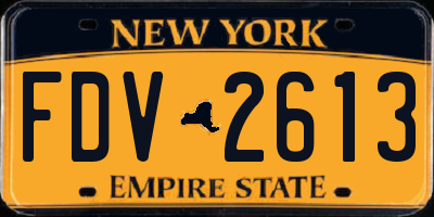 NY license plate FDV2613