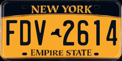 NY license plate FDV2614