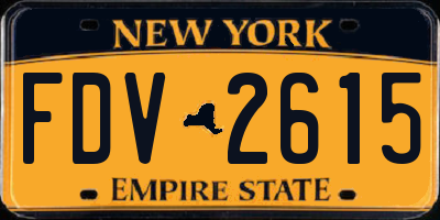 NY license plate FDV2615