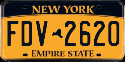 NY license plate FDV2620