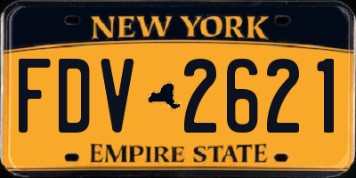 NY license plate FDV2621