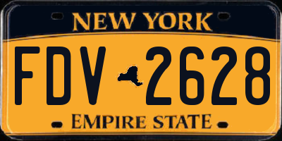 NY license plate FDV2628