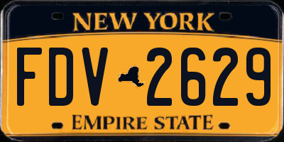 NY license plate FDV2629