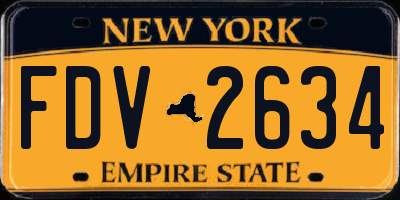 NY license plate FDV2634