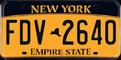 NY license plate FDV2640