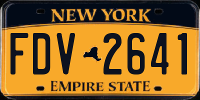 NY license plate FDV2641