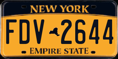 NY license plate FDV2644