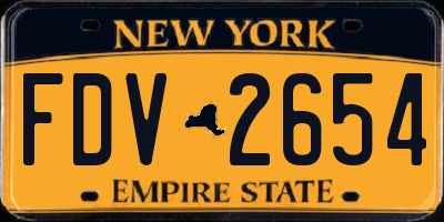 NY license plate FDV2654