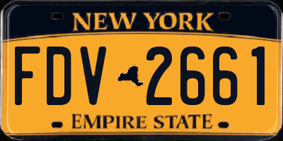 NY license plate FDV2661