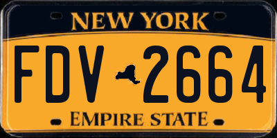 NY license plate FDV2664