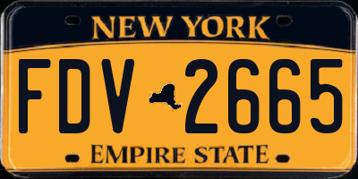 NY license plate FDV2665
