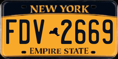 NY license plate FDV2669