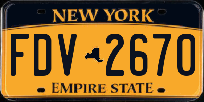NY license plate FDV2670
