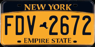 NY license plate FDV2672