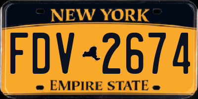 NY license plate FDV2674