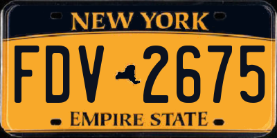 NY license plate FDV2675