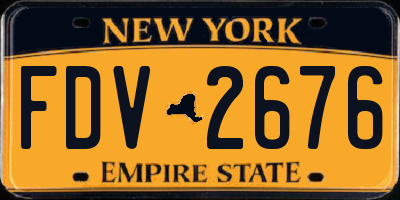 NY license plate FDV2676