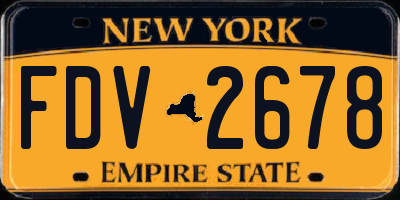 NY license plate FDV2678