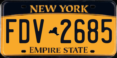NY license plate FDV2685